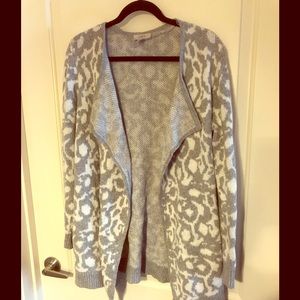 LOFT Leopard Print Cardigan EUC L